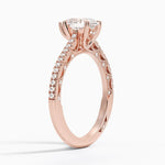 Tacori Lunetta Crescent Cathedral Diamond Ring Rose Gold 18k Pear Engagement Ring