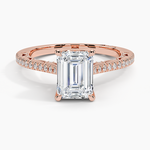 Tacori Lunetta Crescent Cathedral Diamond Ring Rose Gold 18k Emerald Engagement Ring