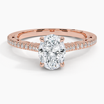 Tacori Lunetta Crescent Cathedral Diamond Ring Rose Gold 18k Oval Engagement Ring