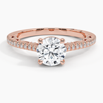 Tacori Lunetta Crescent Cathedral Diamond Ring Rose Gold 18k Round Engagement Ring