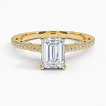 Tacori Lunetta Crescent Cathedral Diamond Ring Yellow Gold 18k Emerald Engagement Ring