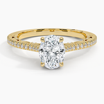 Tacori Lunetta Crescent Cathedral Diamond Ring Yellow Gold 18k Oval Engagement Ring