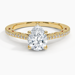 Tacori Lunetta Crescent Cathedral Diamond Ring Yellow Gold 18k Pear Engagement Ring