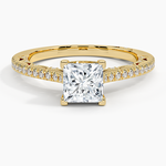 Tacori Lunetta Crescent Cathedral Diamond Ring Yellow Gold 18k Princess Engagement Ring