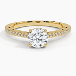 Tacori Lunetta Crescent Cathedral Diamond Ring Yellow Gold 18k Round Engagement Ring