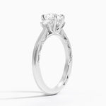 Tacori Lunetta Crescent Three Stone Diamond Ring Platinum Cushion Engagement Ring