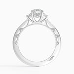 Tacori Lunetta Crescent Three Stone Diamond Ring Platinum Cushion Engagement Ring