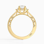 Tacori Lunetta Crescent Three Stone Diamond Ring Yellow Gold 18k Cushion Engagement Ring
