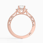 Tacori Lunetta Crescent Three Stone Diamond Ring Rose Gold 18k Emerald Engagement Ring