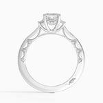 Tacori Lunetta Crescent Three Stone Diamond Ring Platinum Emerald Engagement Ring