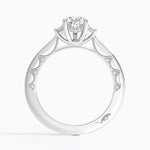 Tacori Lunetta Crescent Three Stone Diamond Ring Platinum Pear Engagement Ring