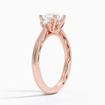 Tacori Lunetta Crescent Three Stone Diamond Ring Rose Gold 18k Princess Engagement Ring