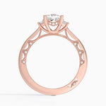 Tacori Lunetta Crescent Three Stone Diamond Ring Rose Gold 18k Princess Engagement Ring