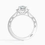 Tacori Lunetta Crescent Three Stone Diamond Ring Platinum Princess Engagement Ring