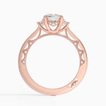 Tacori Lunetta Crescent Three Stone Diamond Ring Rose Gold 18k Round Engagement Ring