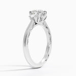 Tacori Lunetta Crescent Three Stone Diamond Ring Platinum Round Engagement Ring