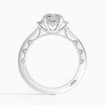 Tacori Lunetta Crescent Three Stone Diamond Ring Platinum Round Engagement Ring