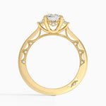 Tacori Lunetta Crescent Three Stone Diamond Ring Yellow Gold 18k Round Engagement Ring