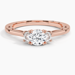 Tacori Lunetta Crescent Three Stone Diamond Ring Rose Gold 18k Round Engagement Ring