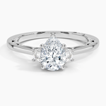 Tacori Lunetta Crescent Three Stone Diamond Ring Platinum Pear Engagement Ring