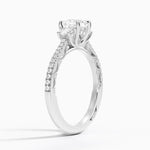 Tacori Lunetta Crescent Pavé Three Stone Diamond Ring Platinum Cushion Engagement Ring