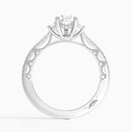 Tacori Lunetta Crescent Pavé Three Stone Diamond Ring Platinum Pear Engagement Ring