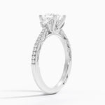 Tacori Lunetta Crescent Pavé Three Stone Diamond Ring Platinum Princess Engagement Ring