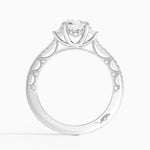 Tacori Lunetta Crescent Pavé Three Stone Diamond Ring Platinum Round Engagement Ring