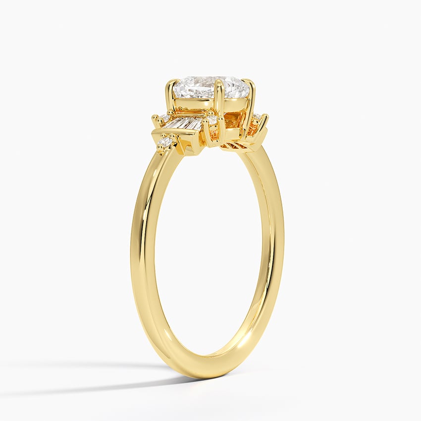 Daphne Art Deco Ring Yellow Gold 18k Cushion Engagement Ring