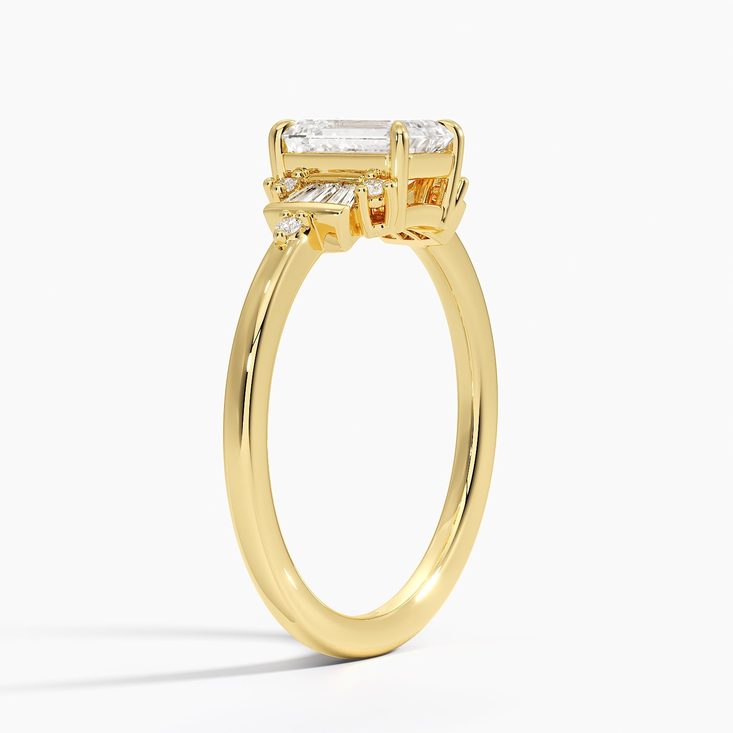 Daphne Art Deco Ring Yellow Gold 18k Emerald Engagement Ring