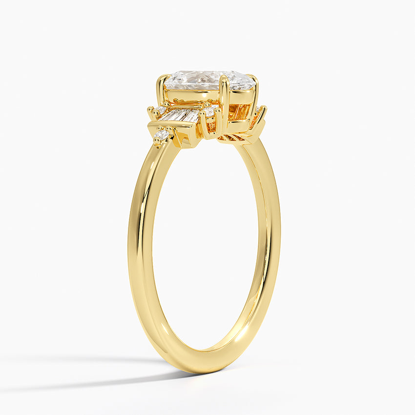 Daphne Art Deco Ring Yellow Gold 18k Oval Engagement Ring