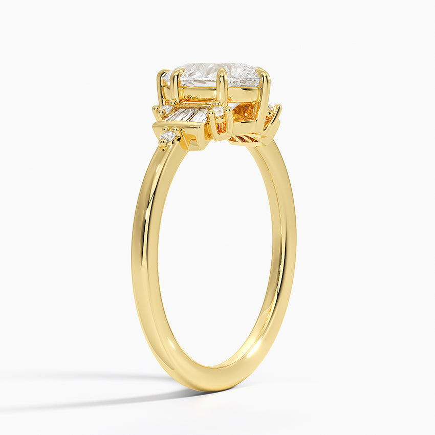 Daphne Art Deco Ring Yellow Gold 18k Princess Engagement Ring