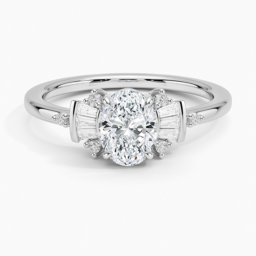 Daphne Art Deco Ring Platinum Oval Engagement Ring
