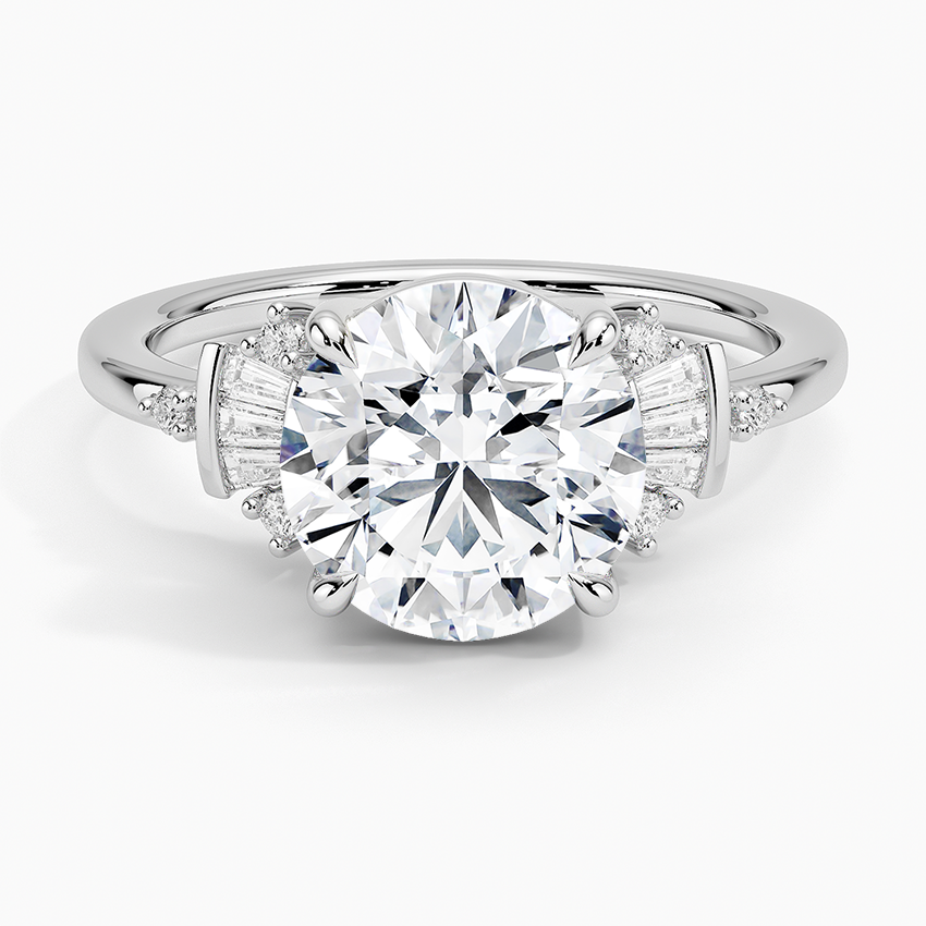 Daphne Art Deco Ring Platinum Round Engagement Ring