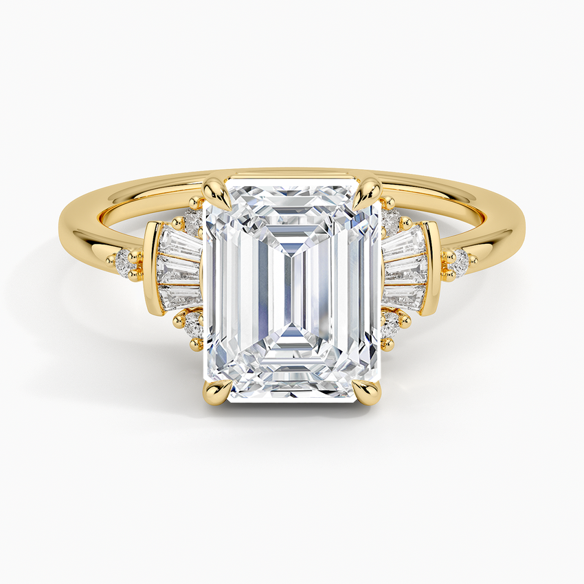 Daphne Art Deco Ring Yellow Gold 18k Emerald Engagement Ring