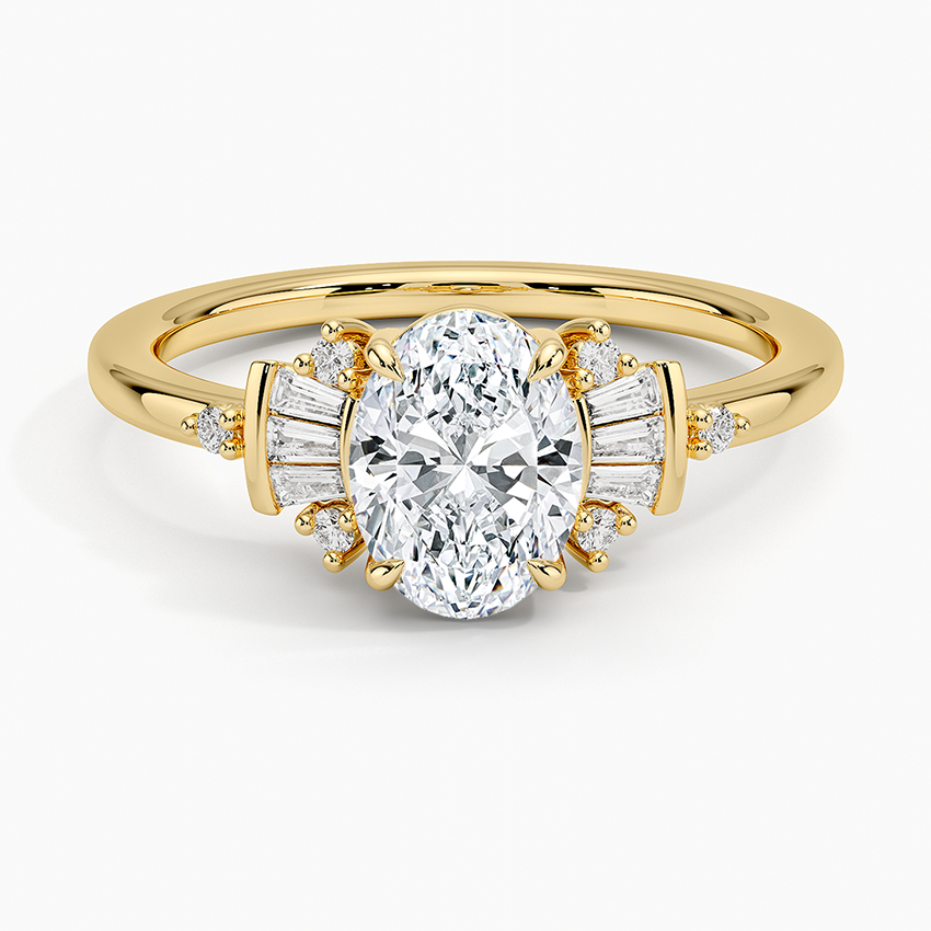 Daphne Art Deco Ring Yellow Gold 18k Oval Engagement Ring