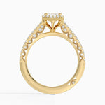 Tacori Petite Crescent Classic Bloom Diamond Ring Yellow Gold 18k Emerald Engagement Ring