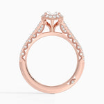 Tacori Petite Crescent Classic Bloom Diamond Ring Rose Gold 18k Oval Engagement Ring