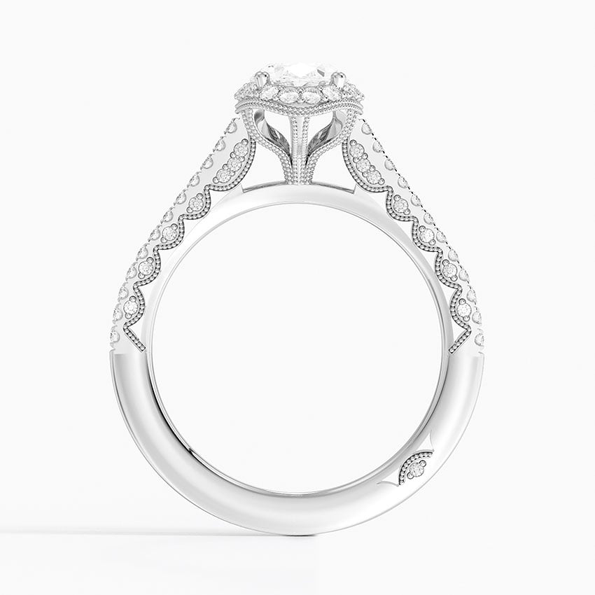 Tacori Petite Crescent Classic Bloom Diamond Ring Platinum Oval Engagement Ring