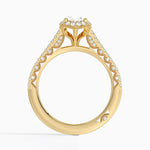 Tacori Petite Crescent Classic Bloom Diamond Ring Yellow Gold 18k Oval Engagement Ring