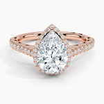 Tacori Petite Crescent Classic Bloom Diamond Ring Rose Gold 18k Pear Engagement Ring