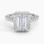 Tacori Petite Crescent Classic Bloom Diamond Ring Platinum Emerald Engagement Ring