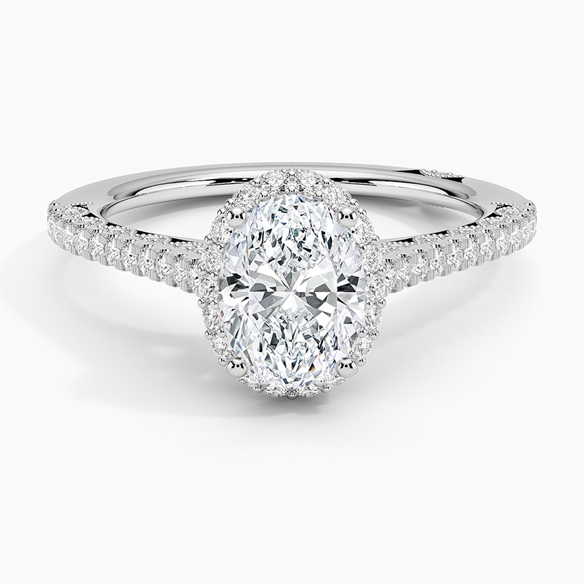 Tacori Petite Crescent Classic Bloom Diamond Ring Platinum Oval Engagement Ring