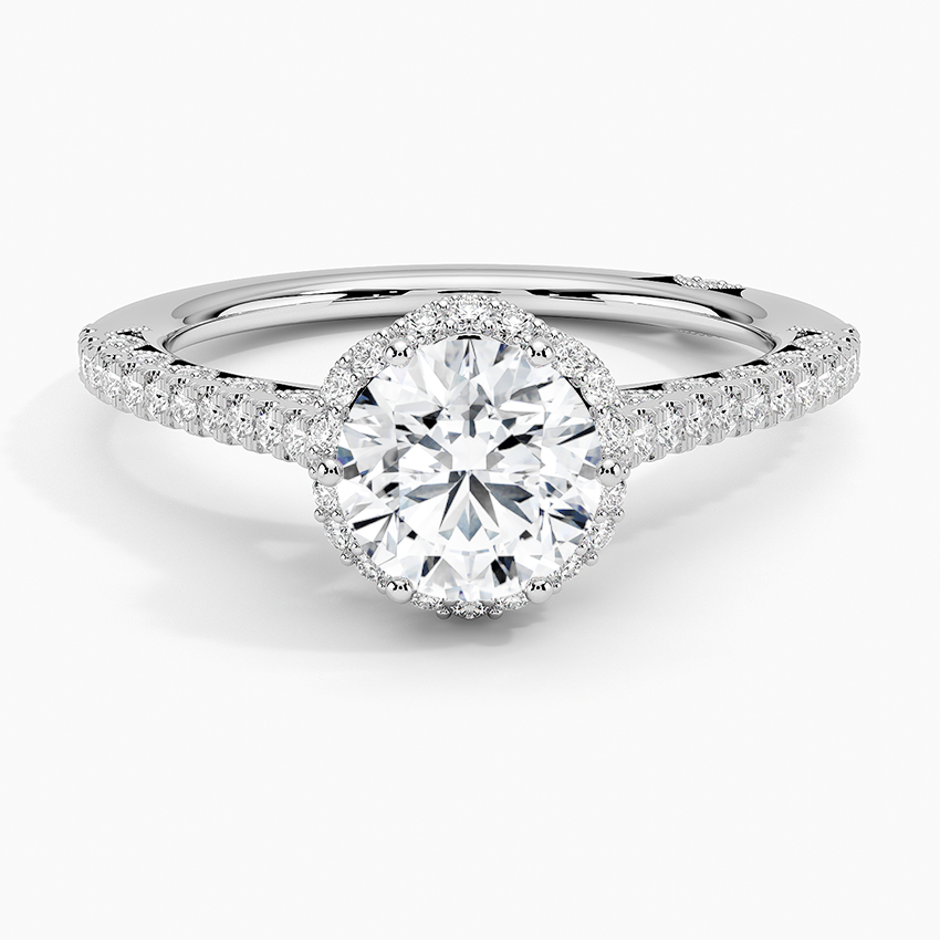 Tacori Petite Crescent Classic Bloom Diamond Ring Platinum Round Engagement Ring