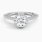 Tacori Petite Crescent Classic Bloom Diamond Ring Platinum Round Engagement Ring
