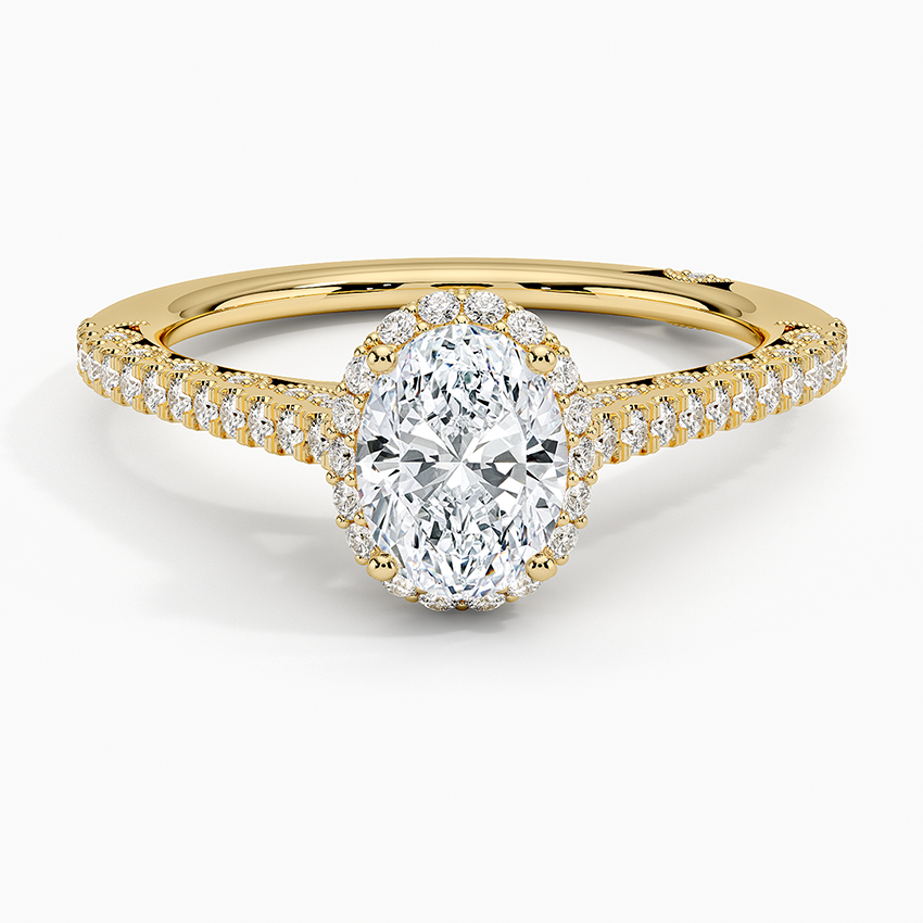 Tacori Petite Crescent Classic Bloom Diamond Ring Yellow Gold 18k Oval Engagement Ring