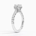 Tacori Petite Crescent Bloom Diamond Ring Platinum Cushion Engagement Ring