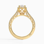 Tacori Petite Crescent Bloom Diamond Ring Yellow Gold 18k Cushion Engagement Ring