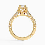 Tacori Petite Crescent Bloom Diamond Ring Yellow Gold 18k Emerald Engagement Ring