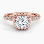Tacori Petite Crescent Bloom Diamond Ring Rose Gold 18k Cushion Engagement Ring